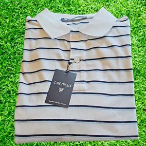 NWT Cremieux Classic Men's Cotton Polo Shirt Blue/White Med